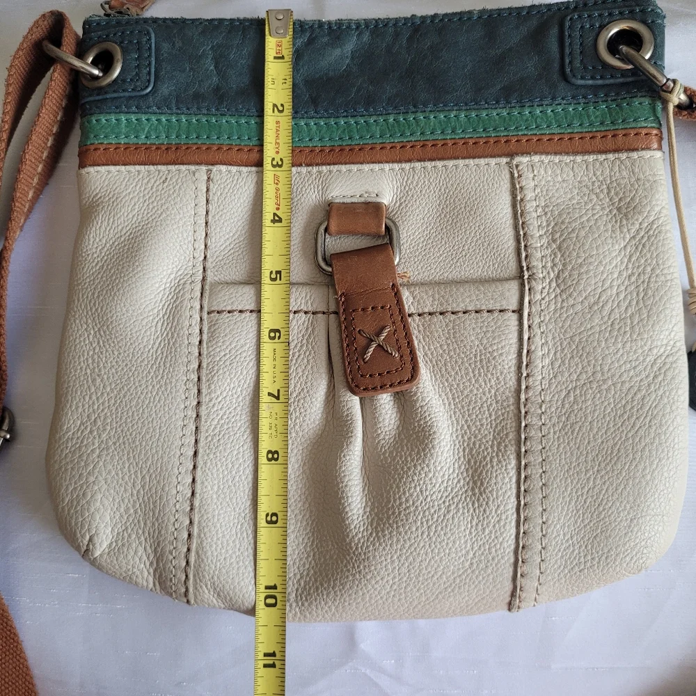 The Sak Cream and Brown Crossbody Bag Purse Leather